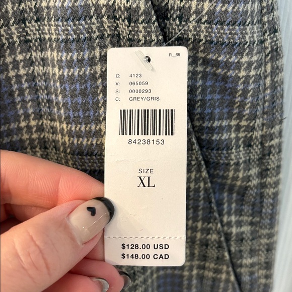 Anthropologie Knit Hiking Bootcut Pants in Gray Plaid, size XL, NWT - Picture 12 of 12